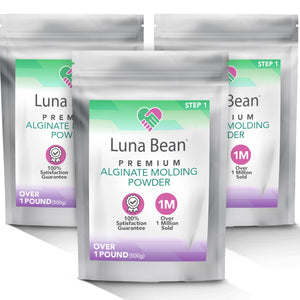 Luna Bean Alginate Molding Powder Refill for Hand Casting Kit - Non-Toxic - Over 3 lb (1,500g) - for Anniversaries, Birthdays, Family Activities - Hand Mold Kit Couples