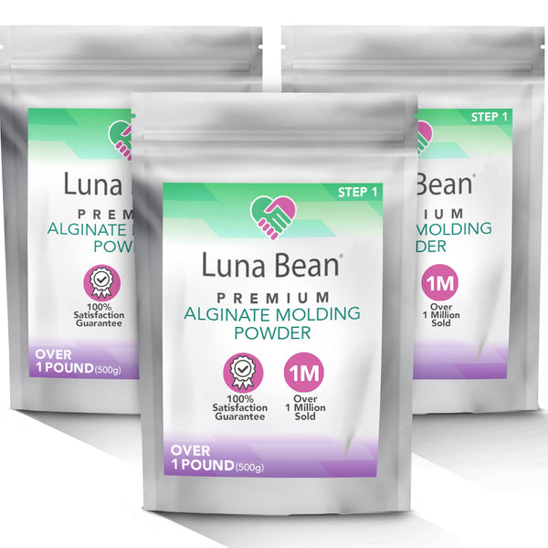 Luna Bean Alginate Molding Powder Refill for Hand Casting Kit - Non-Toxic - Over 3 lb (1,500g) - for Anniversaries, Birthdays, Family Activities - Hand Mold Kit Couples