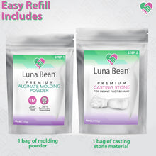 Baby Alginate Molding Powder Replacement - Refill for Baby Hand & Baby Feet Mold Casting Kit- (Step 1 & 2) - Perfect for Baby Keepsake Items, Gifts, & Family Activities - Create-a-Mold by Luna Bean