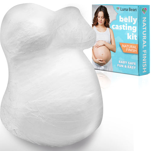 Proud Body Luna Bean Belly Casting Kit Pregnancy, Easy Belly Cast with Natural Finish – Gift for Expecting Mom, Baby Nursery Décor, Mothers Day Keepsake, Mom to Be Gift, Pregnant Mom Gifts