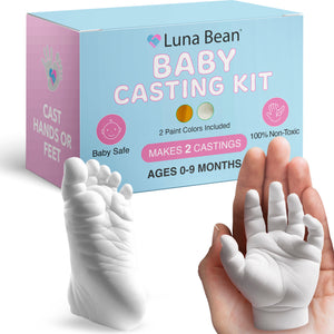 Luna Bean Hand Casting Kit - Create-A-Molding Gel Formula - Customized Craft - Non-Toxic - Plaster Hand and Foot Molding