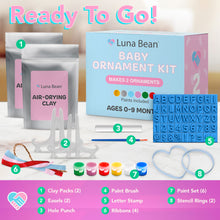 Luna Bean Baby Handprint & Baby Footprint Kit - Fun & Easy DIY Ornament Baby Keepsake Kit for Baby Boys & Girls, Newborn Gift, Baby's First Christmas, New Mom Gifts, Baby Shower Registry, Holiday