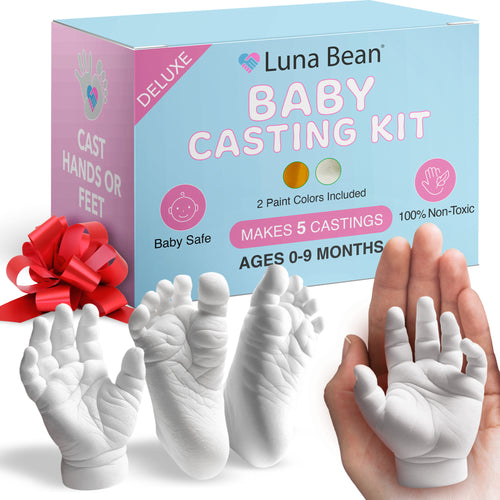 Luna Bean Deluxe Hand mold casting kit for creating infant hand and foot molds