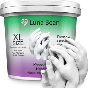 Luna Bean Family Hand-Casting XL Kit – Family Fun for up to 6 Hands, All-Inclusive Set