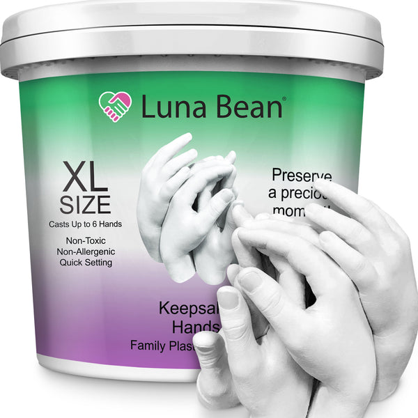 Luna Bean Family Hand-Casting XL Kit – Family Fun for up to 6 Hands, All-Inclusive Set