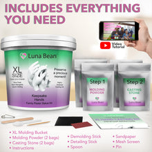 Luna Bean Family Hand-Casting XL Kit – Family Fun for up to 6 Hands, All-Inclusive Set